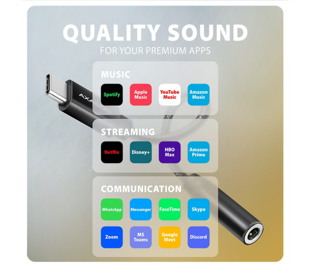 Axagon ADA-HC, USB-C - 3.5mm jack - Hi-Res DAC, 384kHz/32bit - 1353391 - zdjęcie 6